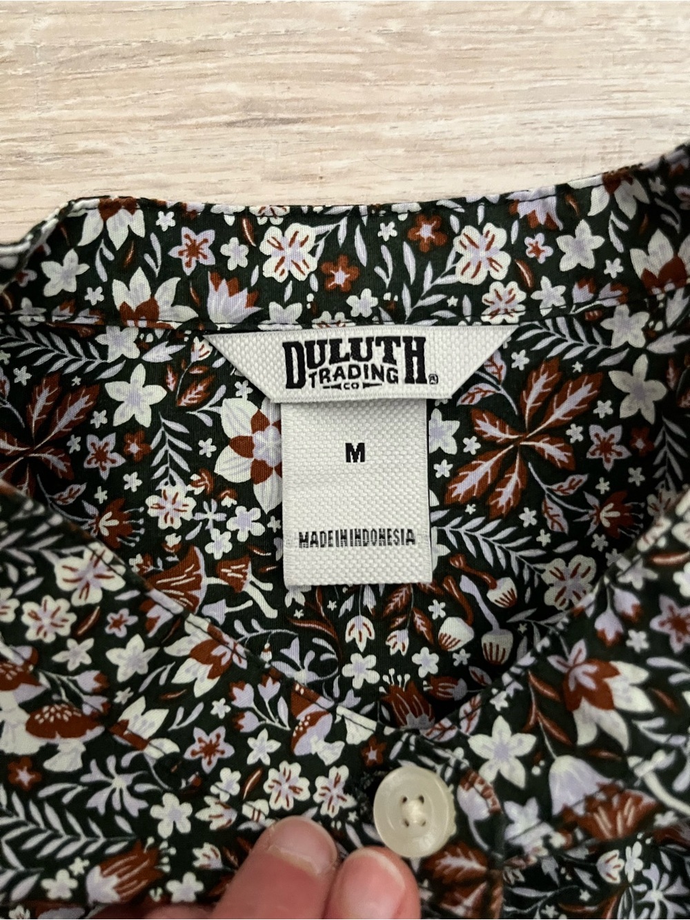 Duluth Trading Co Women's Printmaker Cotton Poplin Long Sleeve Tunic Mushroom M - Picture 3 of 7